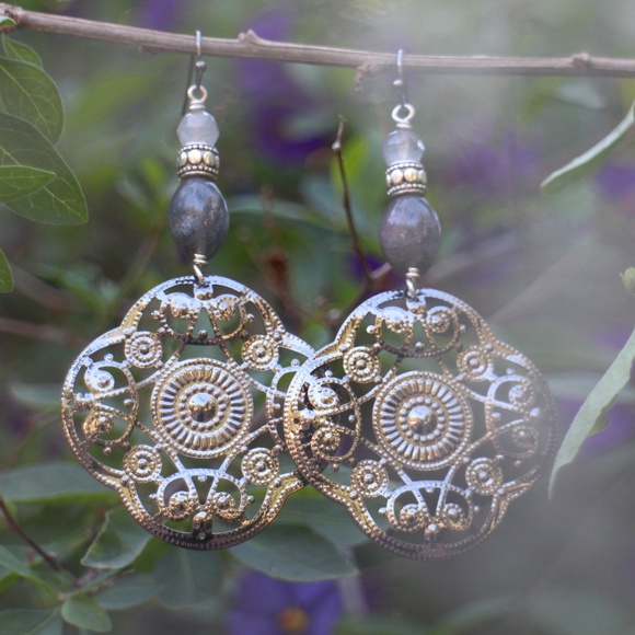 Selina Moon Jewelry - 🌸Handmade Labradorite Jingle Statement Earrings